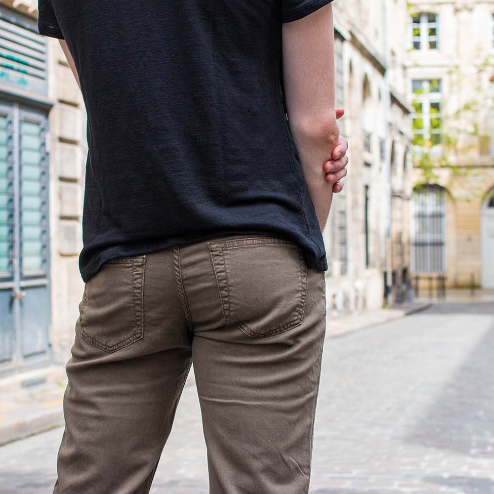 PANTALON DROIT 5 POCHES HOMME ZANZIBAR, TENCEL ET COTON RÉCYCLÉ KAKI 2