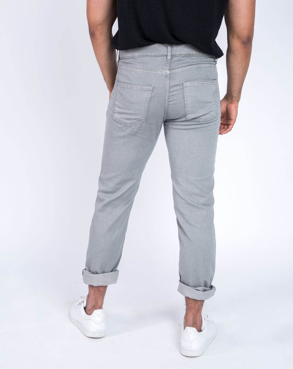 PANTALON 5 POCHES ZANZIBAR DROIT, TENCEL COLORIS GRIS 3
