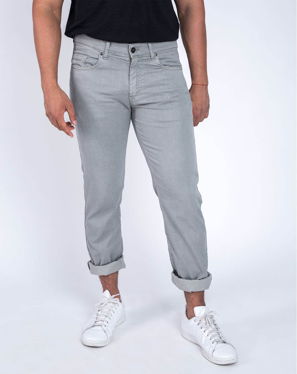 PANTALON 5 POCHES ZANZIBAR DROIT, TENCEL COLORIS GRIS 5