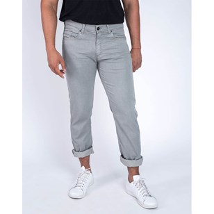PANTALON 5 POCHES ZANZIBAR DROIT, TENCEL COLORIS GRIS