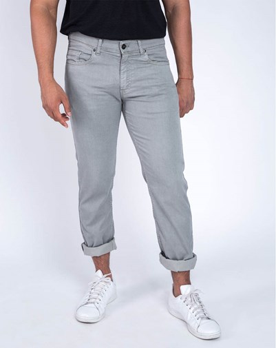 PANTALON 5 POCHES ZANZIBAR DROIT, TENCEL COLORIS GRIS