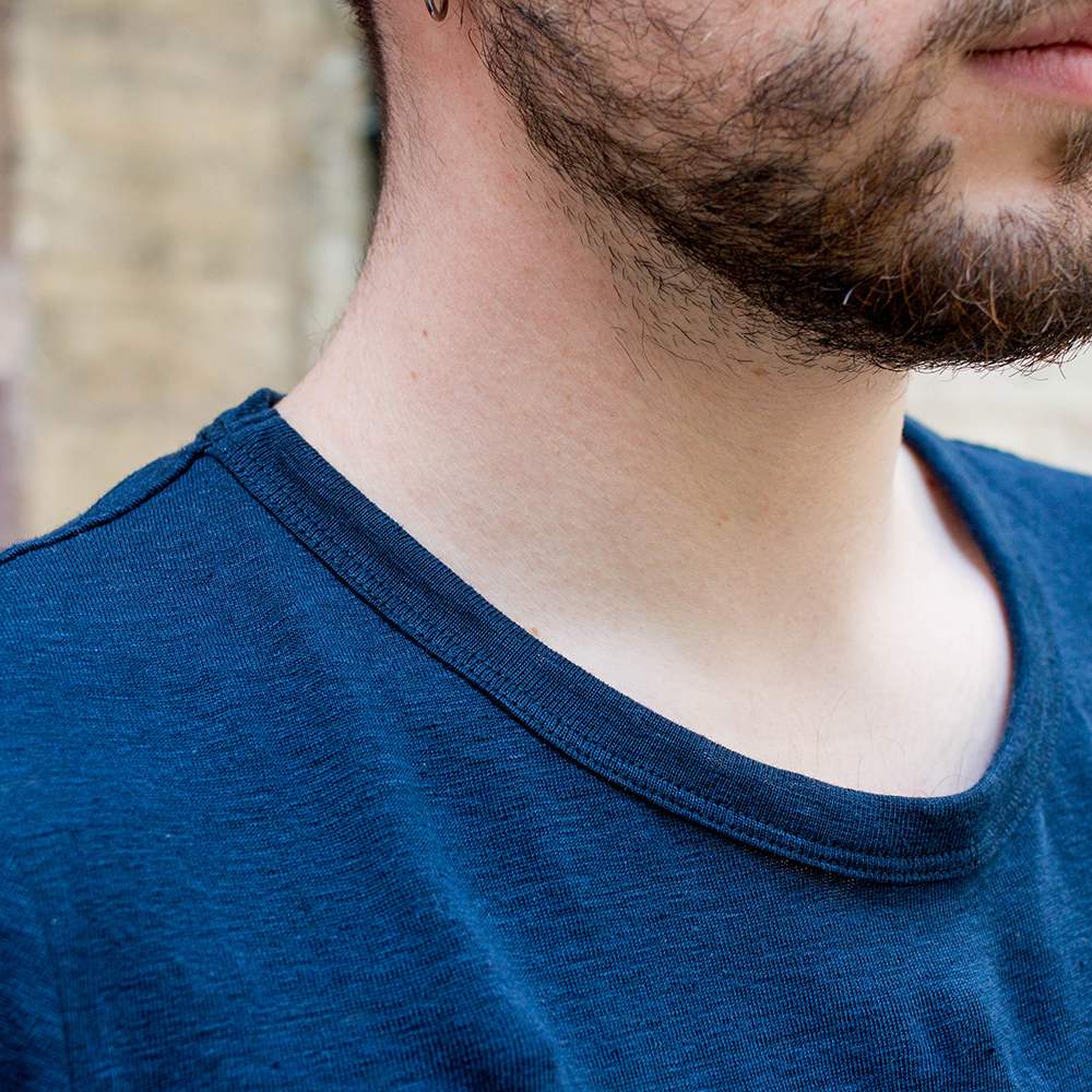 T-SHIRT ZUMOI 100% LIN COMPOSTABLE HOMME COLORIS MARINE 2