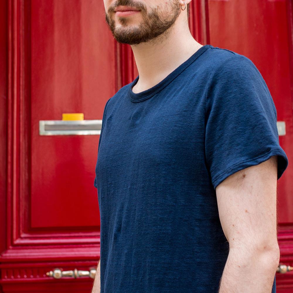 T-SHIRT ZUMOI 100% LIN COMPOSTABLE HOMME COLORIS MARINE 4