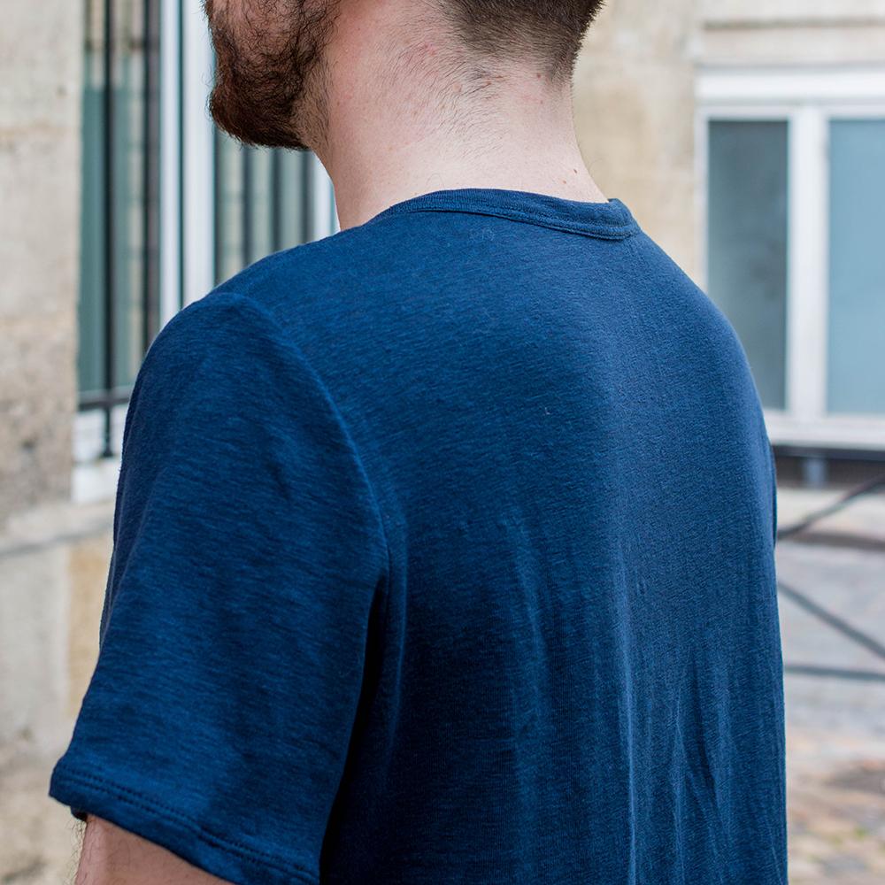 T-SHIRT ZUMOI 100% LIN COMPOSTABLE HOMME COLORIS MARINE 5