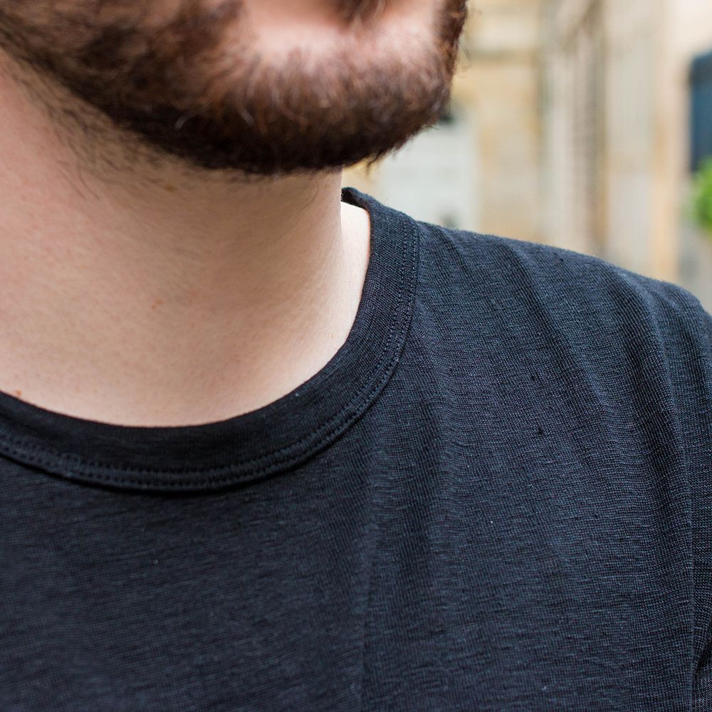 T-SHIRT ZUMOI 100% LIN HOMME BIODÉGRADABLE NOIR 2