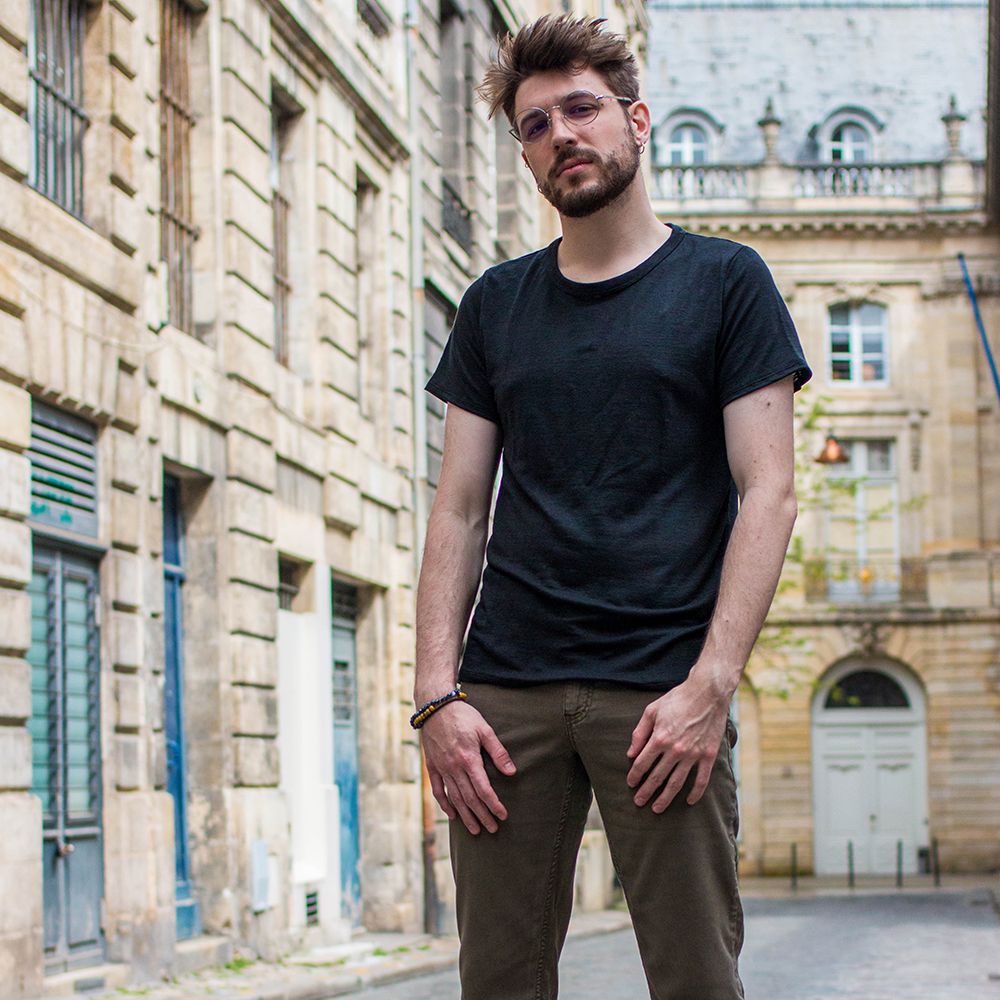 T-SHIRT ZUMOI 100% LIN HOMME BIODÉGRADABLE NOIR 4