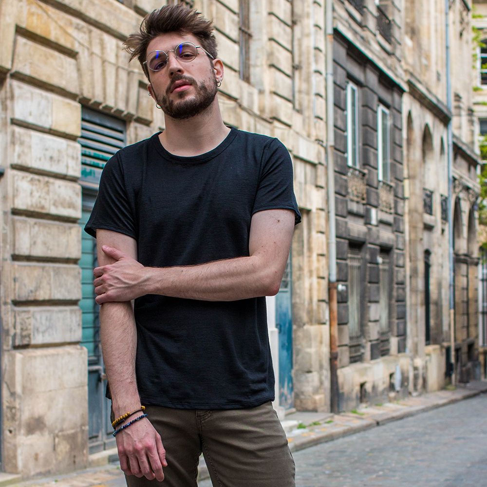 T-SHIRT ZUMOI 100% LIN HOMME BIODÉGRADABLE NOIR 5