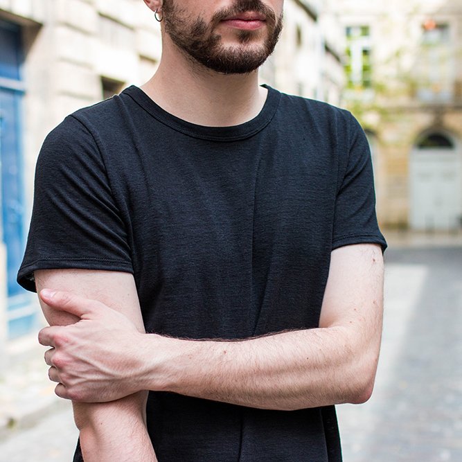 T-SHIRT ZUMOI 100% LIN HOMME BIODÉGRADABLE NOIR 6