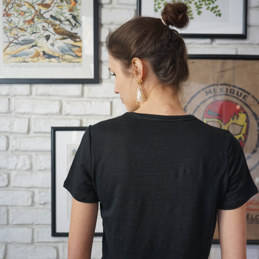 T-SHIRT ZUMOI 100% LIN ÉCOLOGIQUE UNI NOIR 2