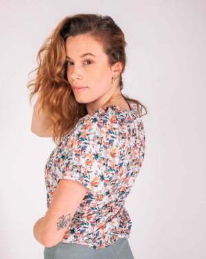 Blouse ZUNTA - 100% EcoVero manches courtes imprimé couleurs