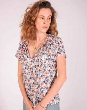 Blouse ZUNTA - 100% EcoVero manches courtes imprimé couleurs