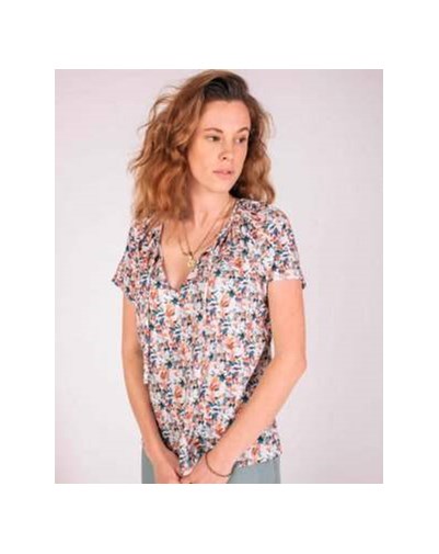 Blouse ZUNTA - 100% EcoVero manches courtes imprimé couleurs