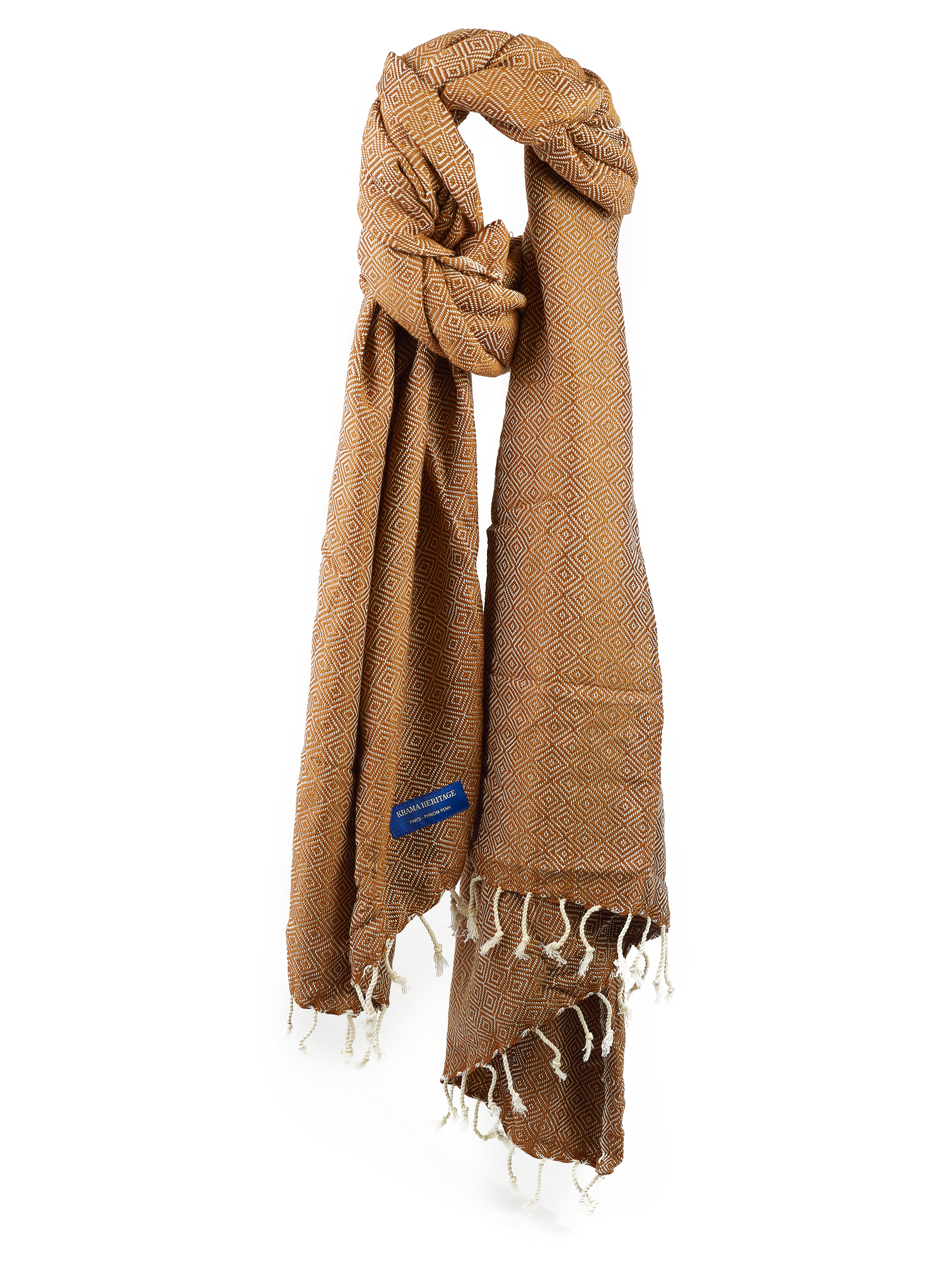 Le Grand Krama Chaud Beige Ocre  3