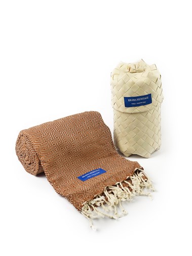 Le Grand Krama Chaud Beige Ocre 