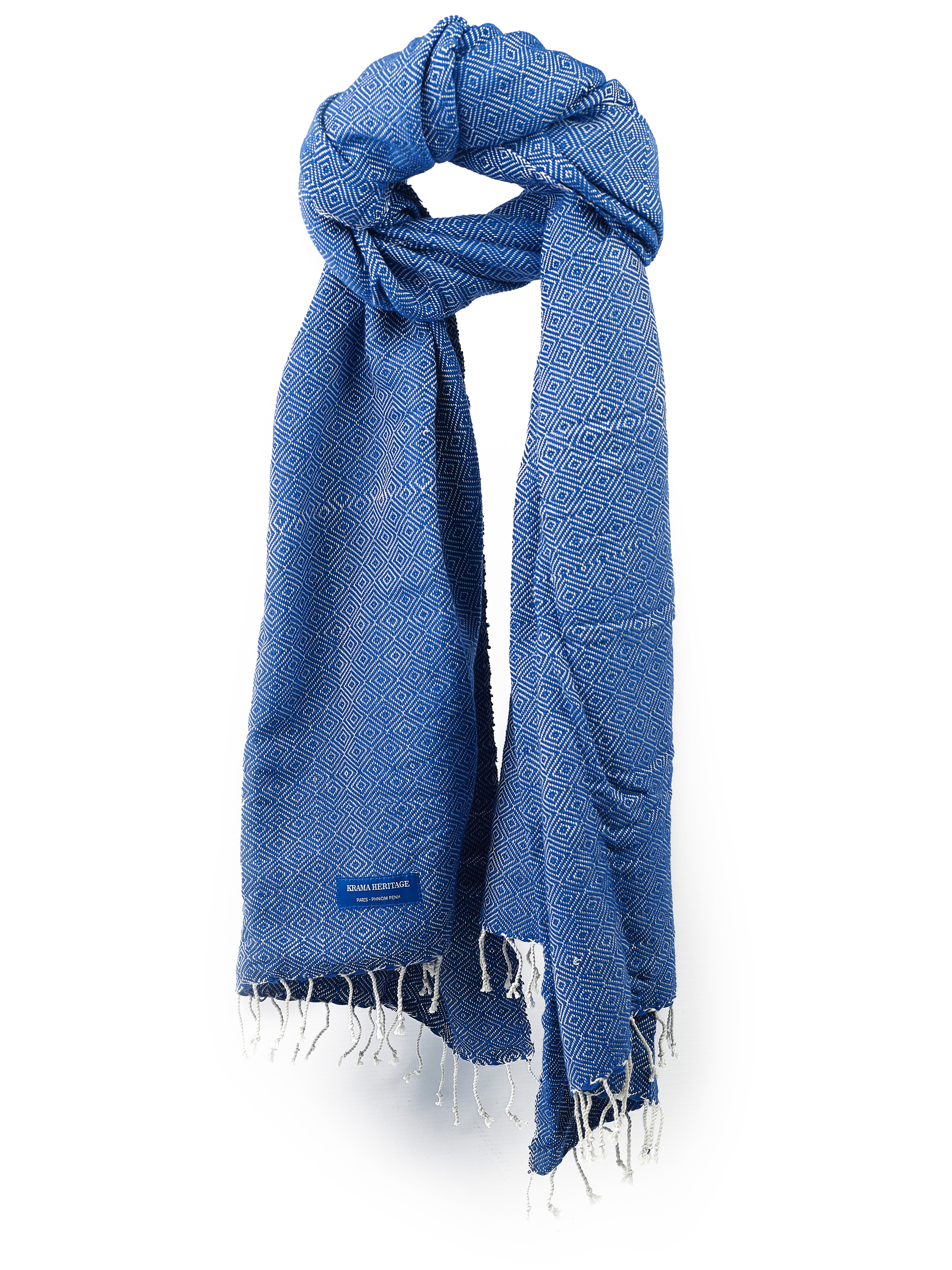 Le Grand Krama Chaud Bleu Indigo  3