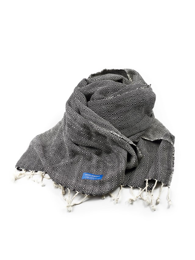 Le Très Grand Krama Chaud Noir Ebène (format Plaid) 3