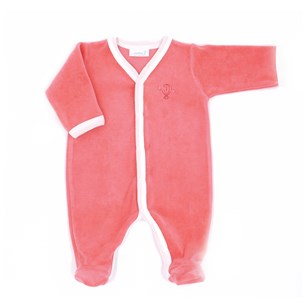 Pyjama (Dors Bien) velours en coton bio - Corail
