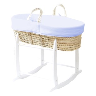 Couffin en Feuilles de Palmier et Coton Bio + Support, Azur