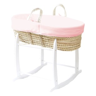 Couffin en Feuilles de Palmier et Coton Bio + Support, Pivoine