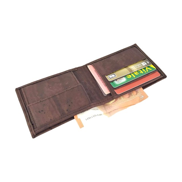 Portefeuille homme en liège Jules marron 2