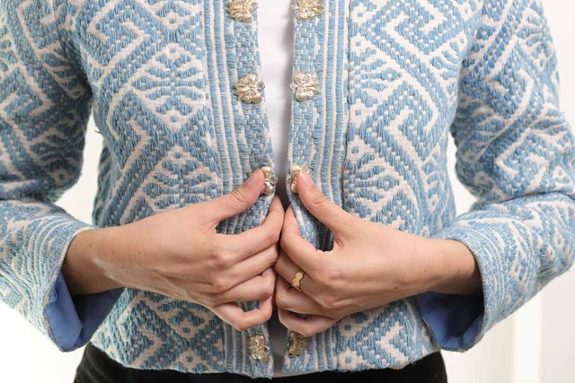 veste Tai Dam en coton biologique indigo clair
