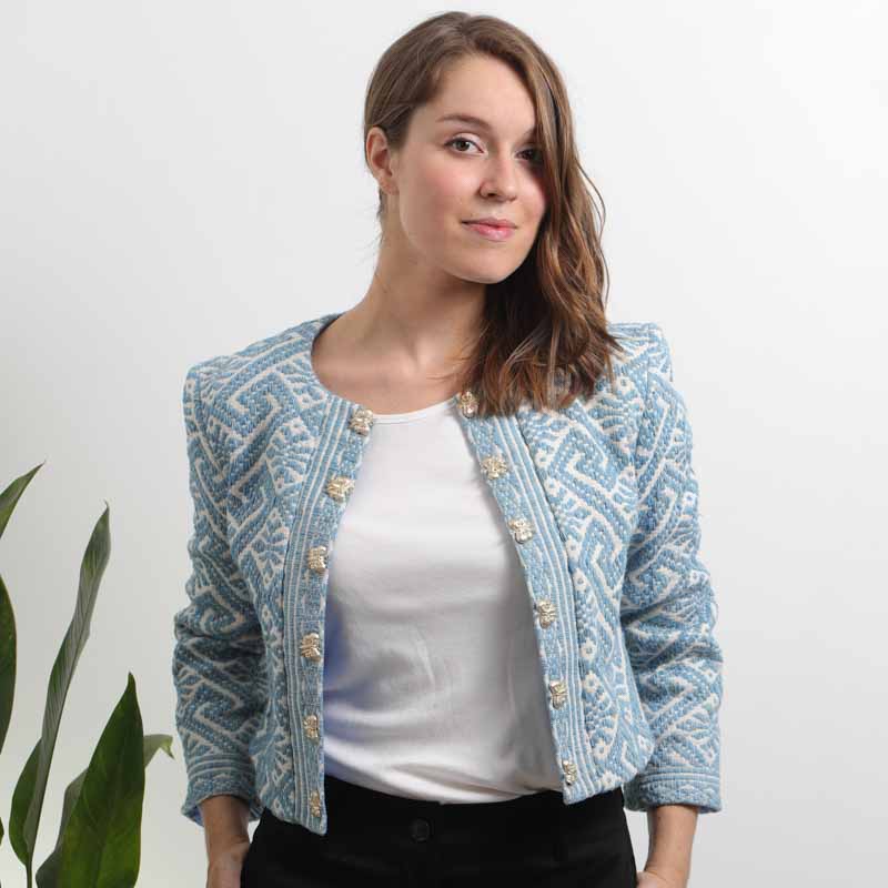 veste Tai Dam en coton biologique indigo clair