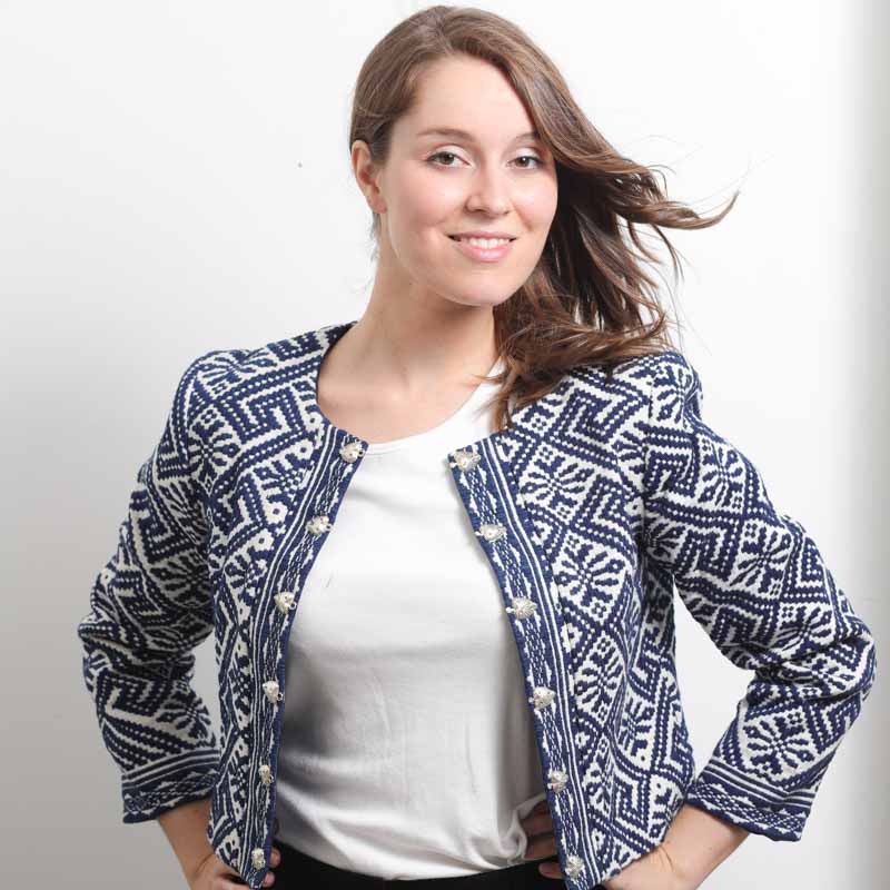 veste Tai Dam en coton biologique indigo