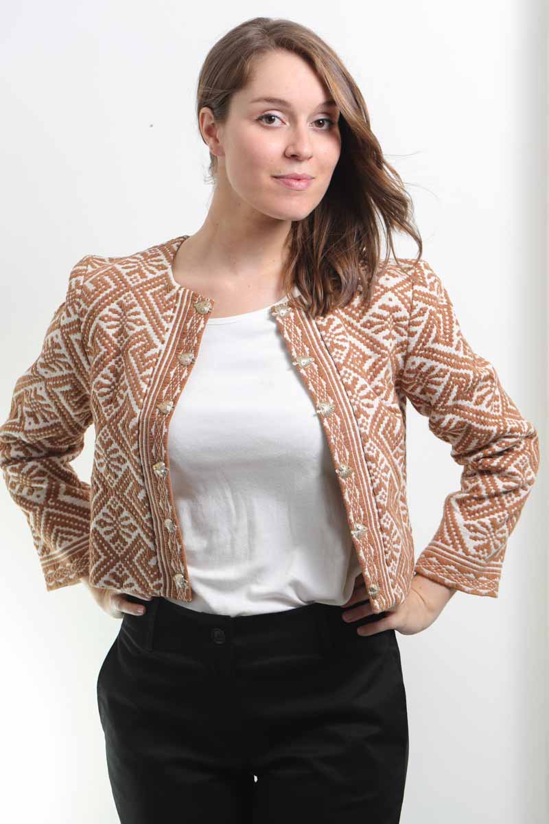 veste Tai Dam en coton biologique ocre
