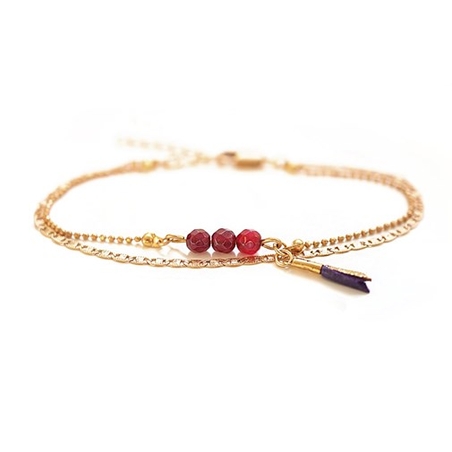 Bracelet BOHEME pierres fines Rouge