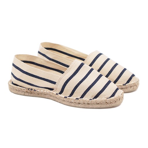 Espadrilles toile coton blanc & bleu