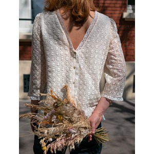 Blouse en dentelle réversible fabriquée en France