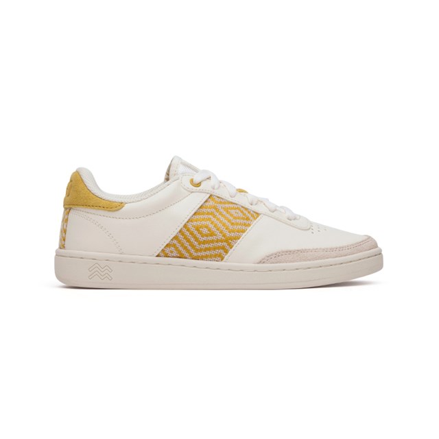 Basket rétro en cuir beige - N’go 2
