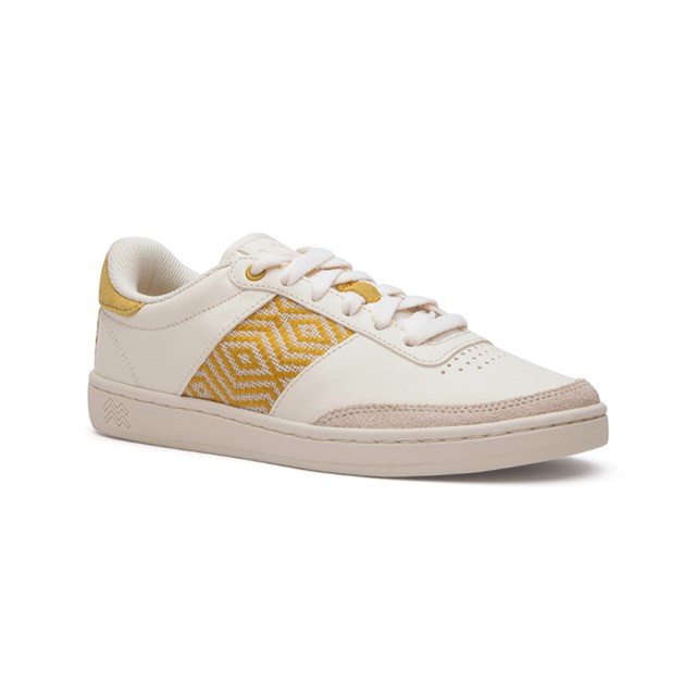 Basket rétro en cuir beige - N’go 3