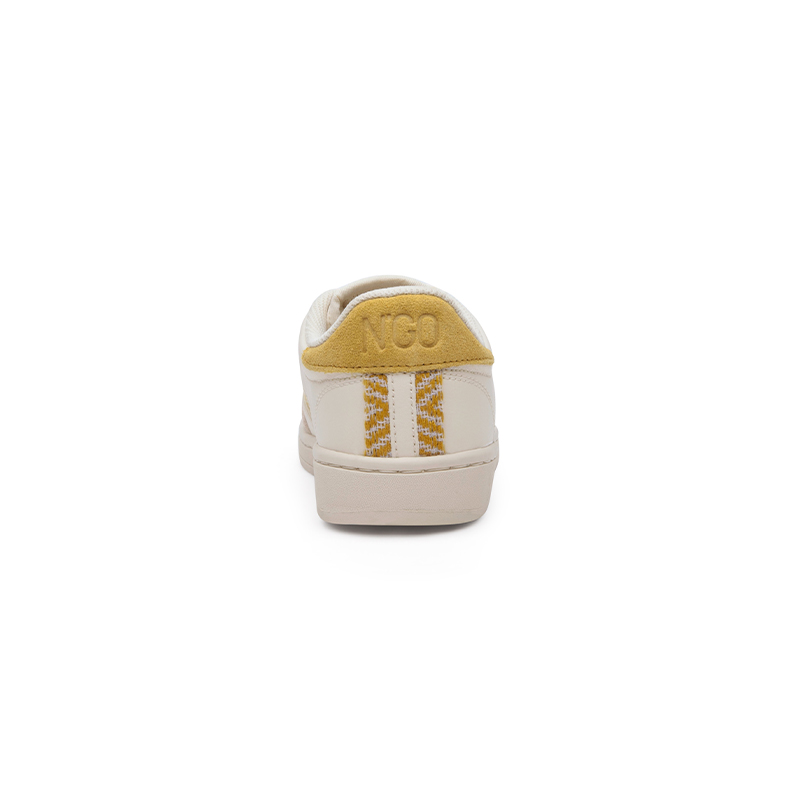 Basket rétro en cuir beige - N’go 4