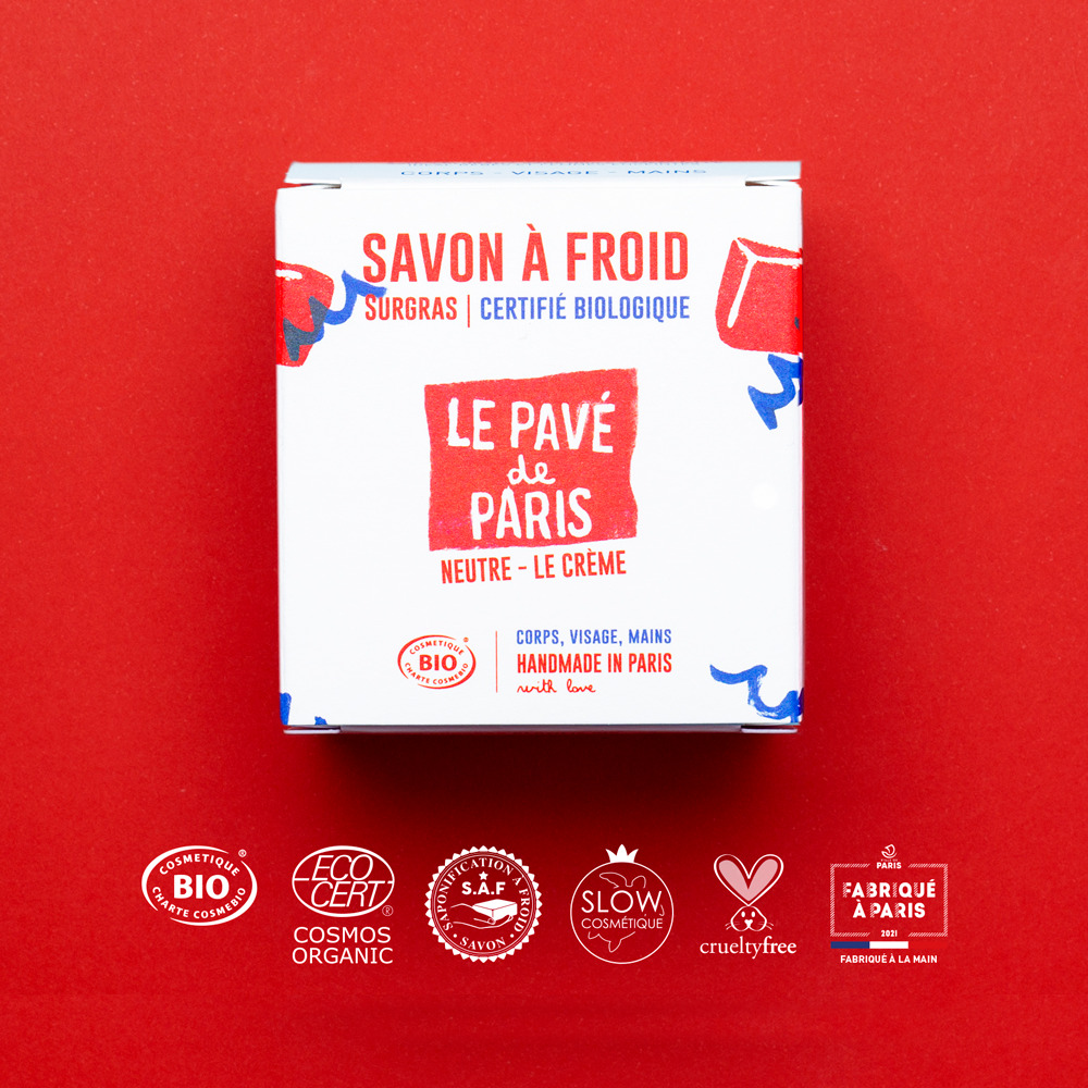Le Pavé de Paris Neutre | Savon à froid surgras certifié BIO 2