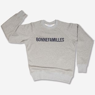 Sweat Adulte Mixte bio Gris chiné  "Bonnefamilles"