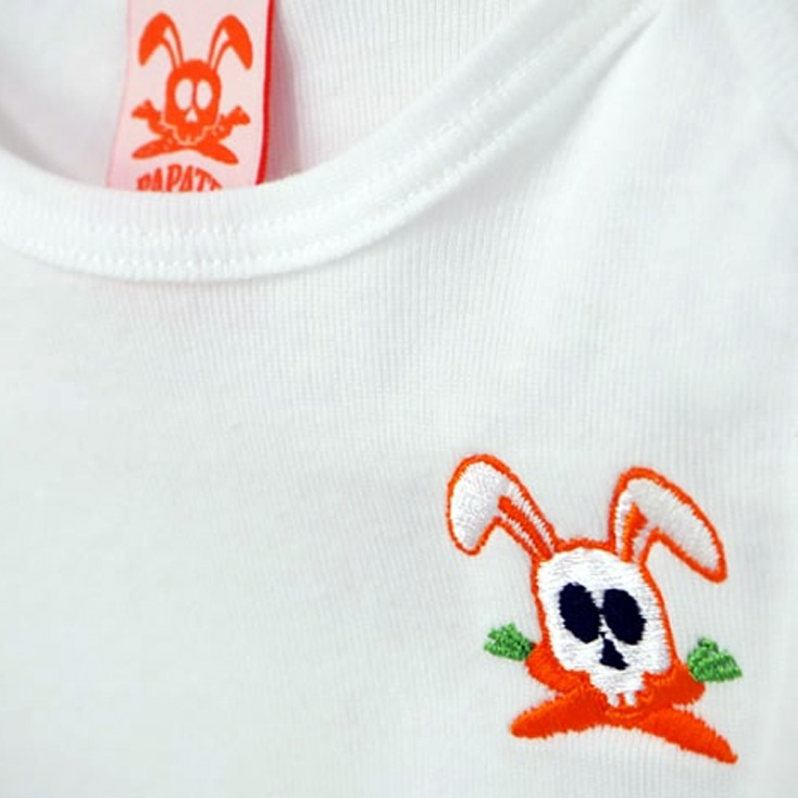 détail logo body en coton bio fabriqué en france papate