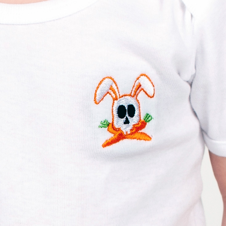 détail logo du tshirt enfants en coton bio hotot by papate