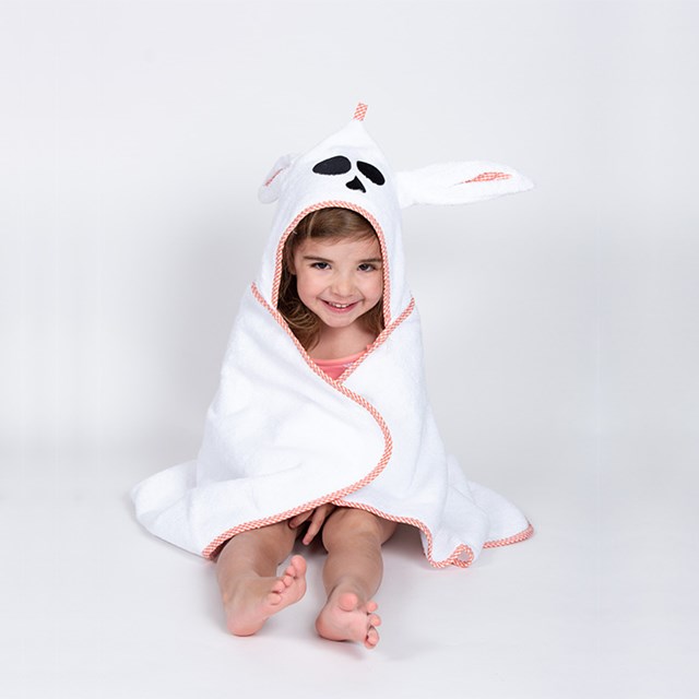 vue face cape de bain enfants en coton bio by Papate