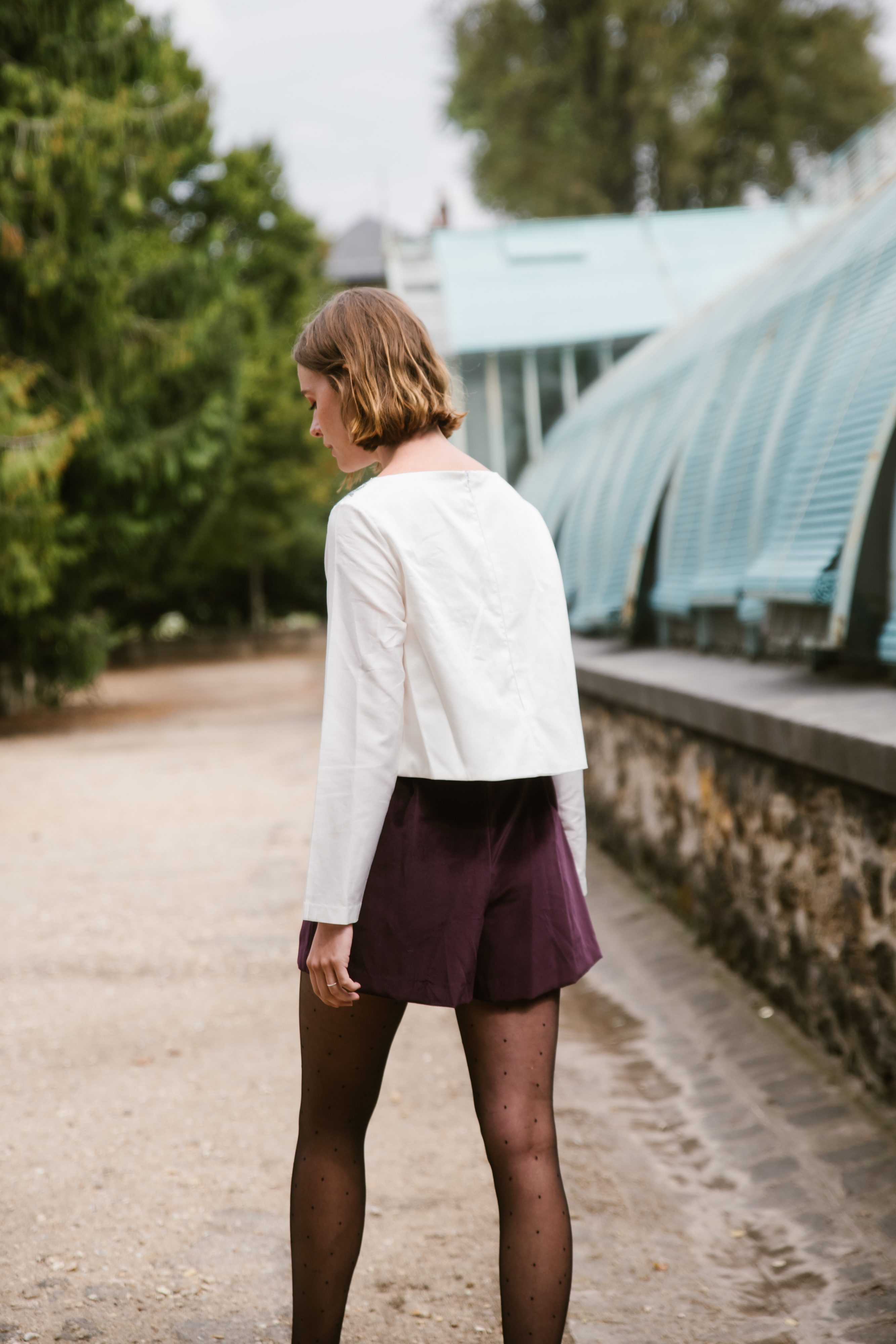 ABY - Short velours plissé couleur aubergine  4