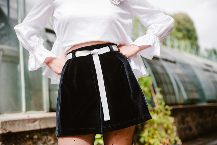 ABY - Short velours bleu