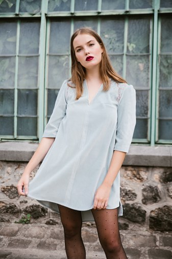 ALBA - Robe courte en velours