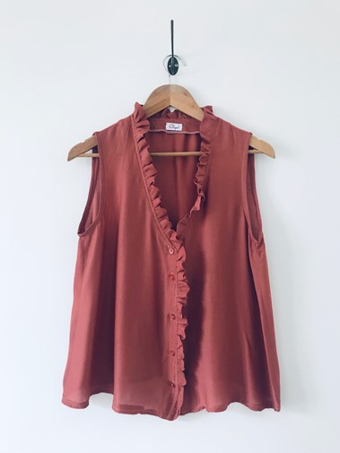 ALICE - Top sans manche en soie rose