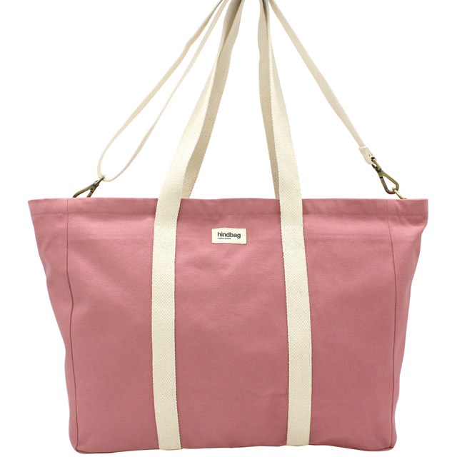 Sac weekend JEAN, avec bandoulière, rose blush, coton bio 3