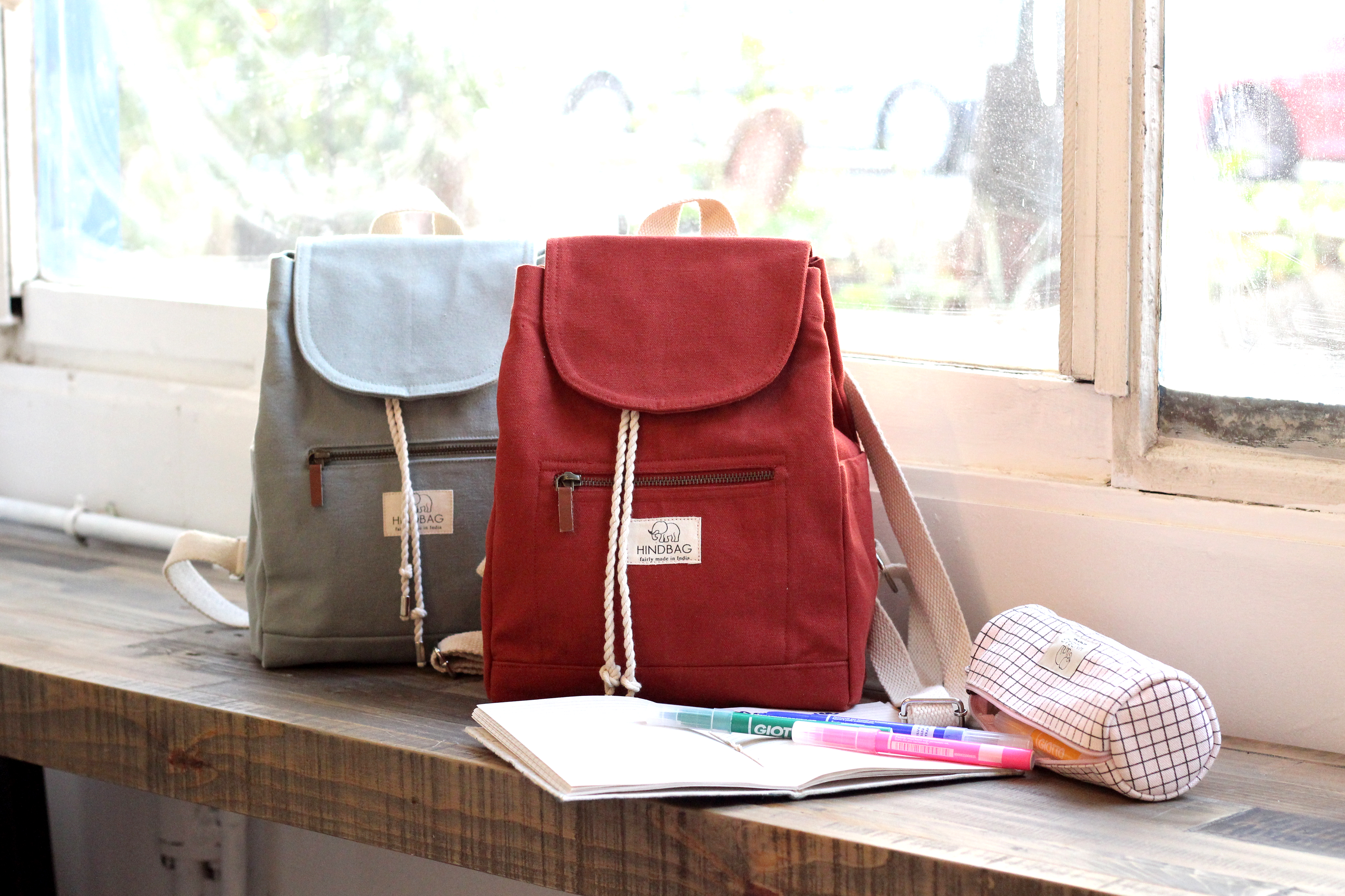 Mini sac à dos MINI ELIOT, rouge terracotta, coton bio 2