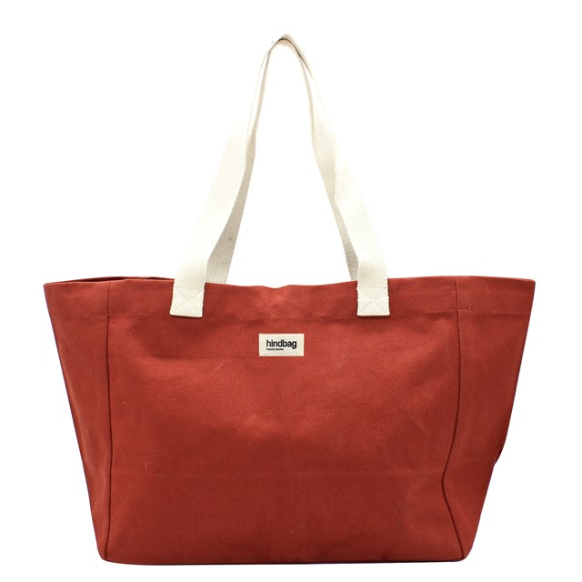 Sac cabas CLAUDE, rouge terracotta, coton bio 2