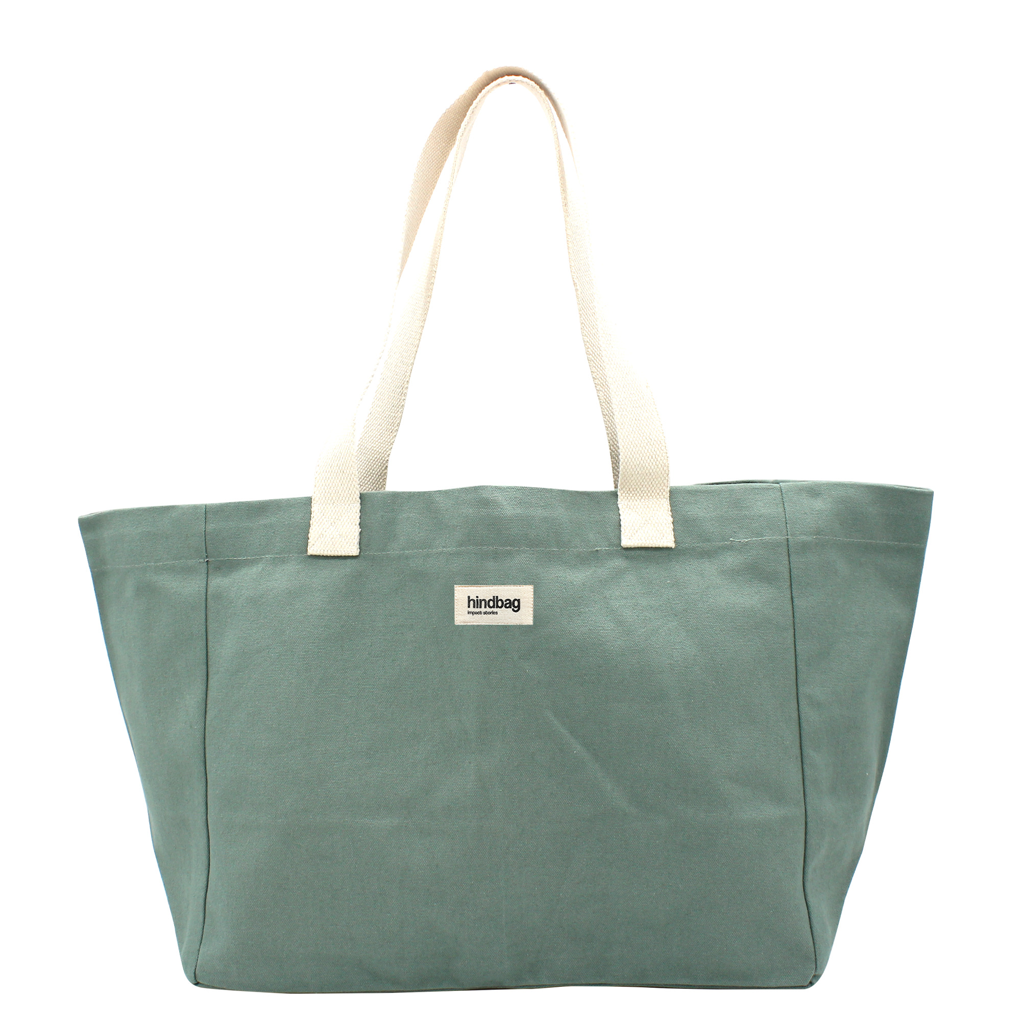 Sac cabas CLAUDE, vert sauge, coton bio 2