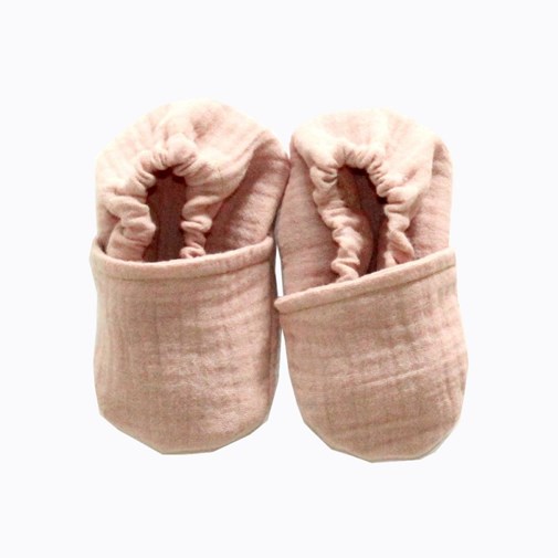 Chaussons souples - Double gaze de coton Vieux rose