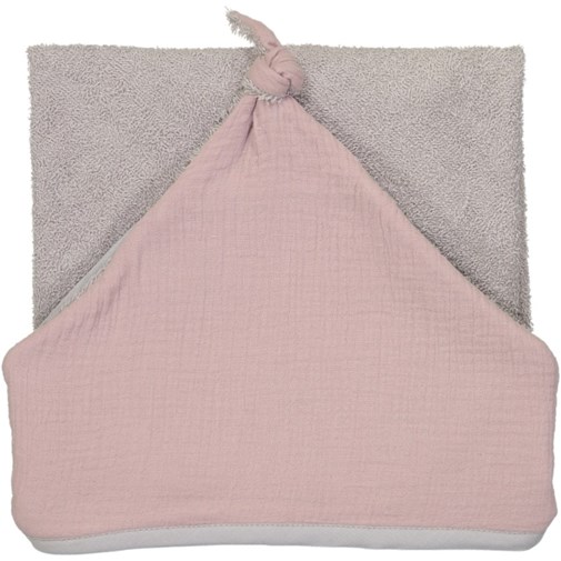 Sortie de Bain bébé - Double gaze de coton Vieux Rose