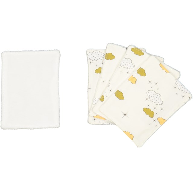 Lot de 5 lingettes lavables - Nuages grèges 3